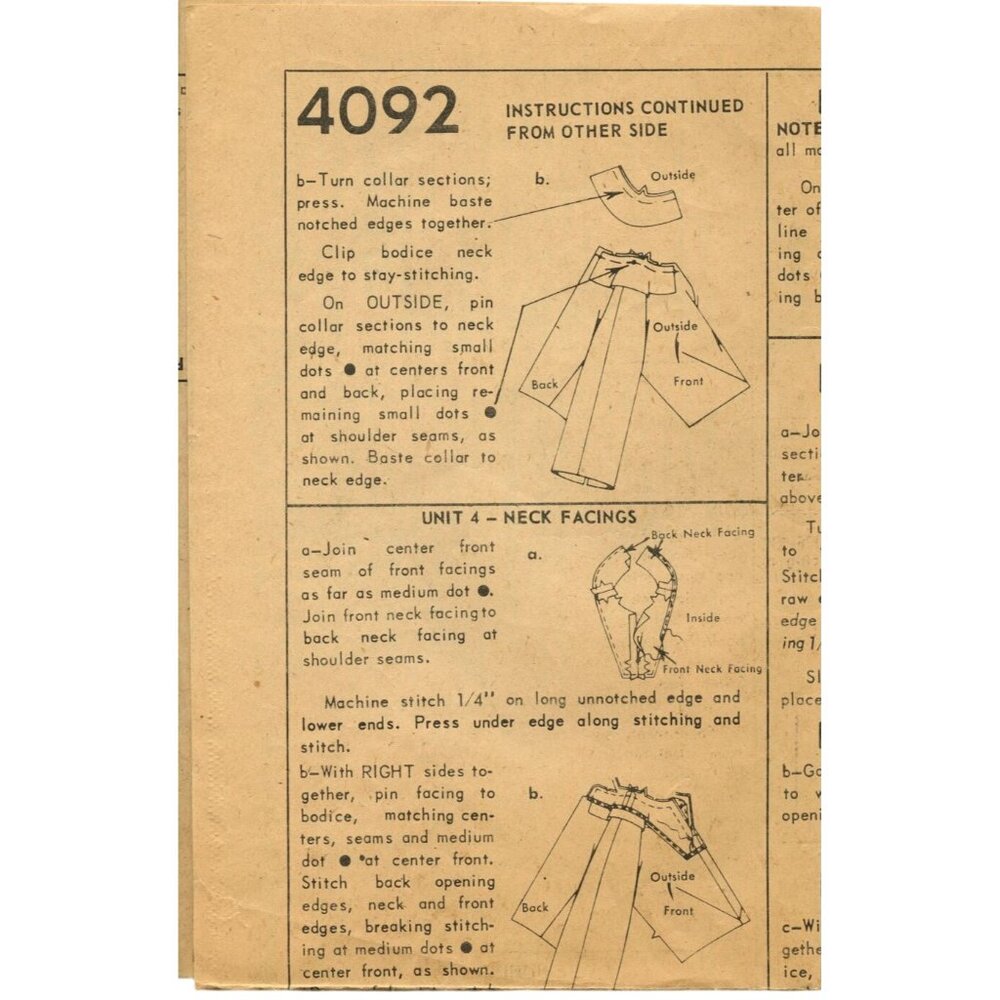 Vintage Simplicity 1960s Sewing Pattern 4092 Dress & Jumper Misses Size 12 - Picture 3 of 4